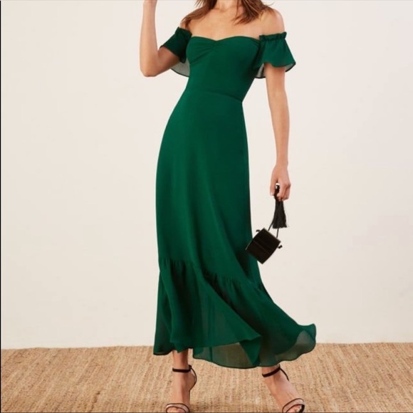 Reformation Dresses & Skirts - NEW Reformation Butterfly Emerald Dress Size 8